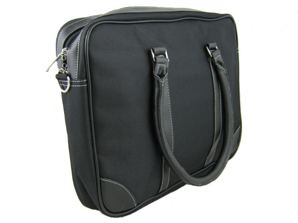 Ladies Laptop Handbag in Black. Stylish design with shoulder strap. 